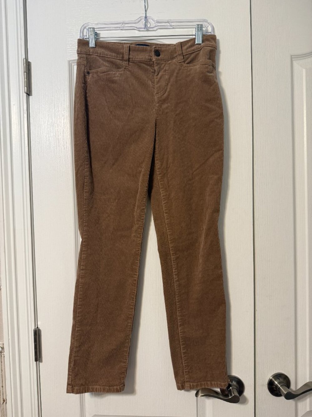 Talbots Simply Flattering Brown Corduroy Straight Leg Pants Petites 4P